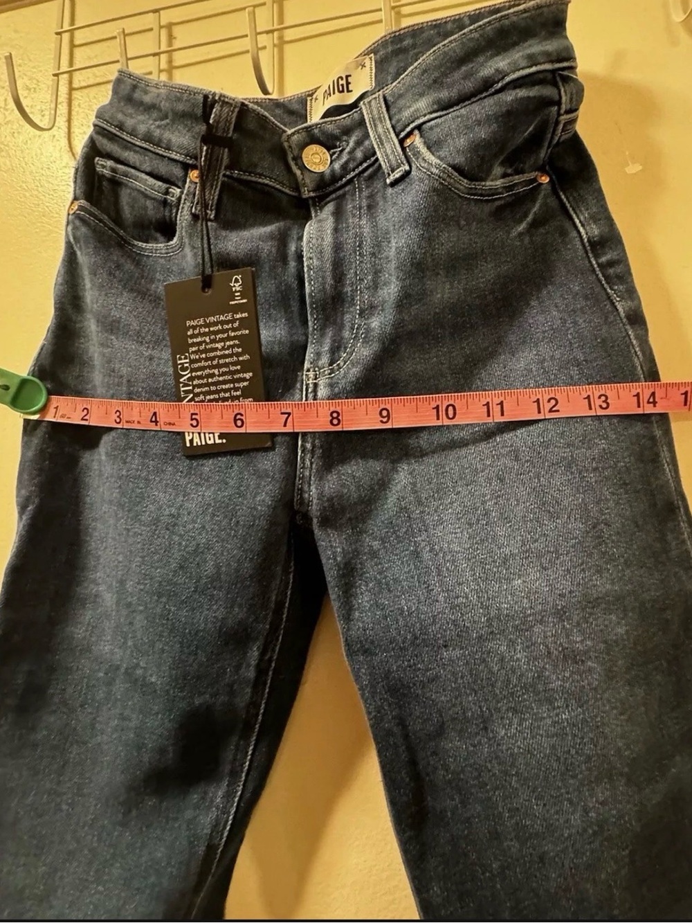 paige Cindy crop high rise straight crop vintage Supremely Soft Stretch Size 25 - Picture 2 of 7